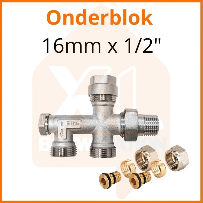 Onderblok 16mm x 1/2"