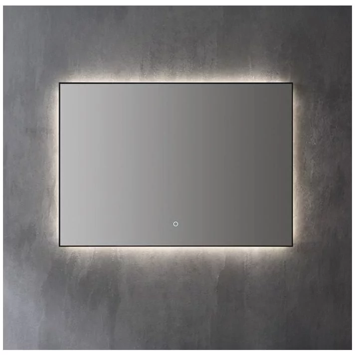 Sani DeLuxe Spiegel decor Mat Zwart met indirecte LED verlichting, 3 kleur instelbaar & dimbaar 140