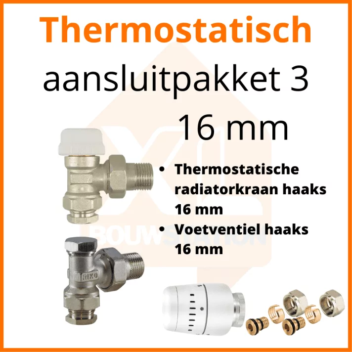 Eco 4 Thermostatisch M30 aansluitpakket 3 t.b.v. 16 mm buis