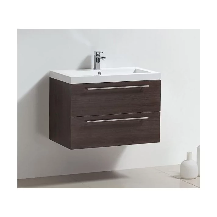 Sani DeLuxe BM badmeubelset met aluminium greep 80 Grey Oak zonder spiegel, zonder kraangat