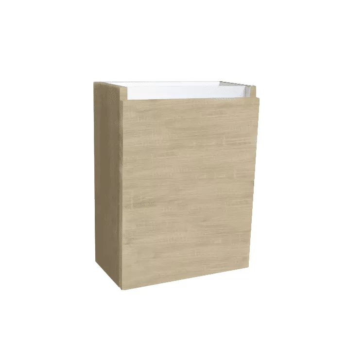 Sani DeLuxe Trendline basic fonteinkast met greeplijst aluminium Light Wood