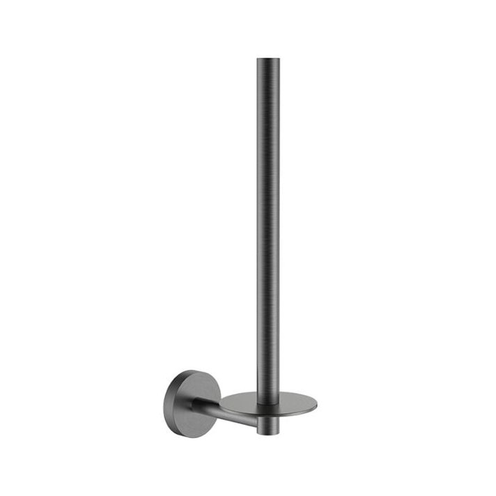 Sani DeLuxe Reserve wand toiletrolhouder rond Gun Metal geschikt voor 2 wc-rollen