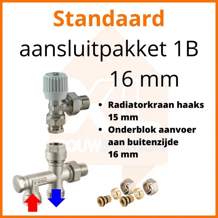 Eco 4 Standaard aansluitpakket 1B t.b.v. 16 mm buis