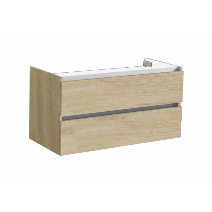 Sani DeLuxe Trendline basic onderkast met greeplijst aluminium 100 light wood