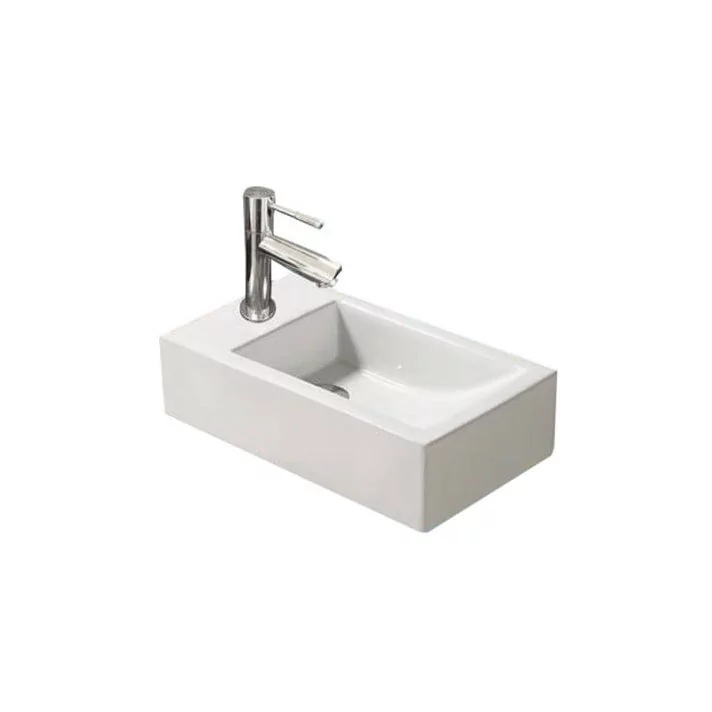 Sani DeLuxe Fonteinset Keramiek Qubic 45x25x12 cm, links