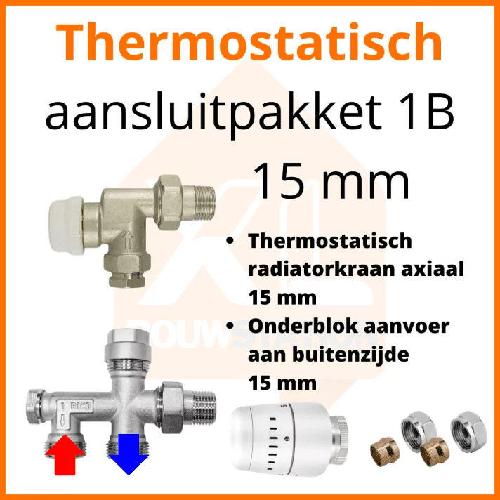 Eco 4 Thermostatisch M30 aansluitpakket 1B t.b.v. 15 mm buis