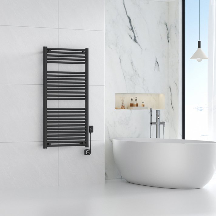 Elara elektrische radiator Smart WiFi 118,5 x 60 cm mat zwart