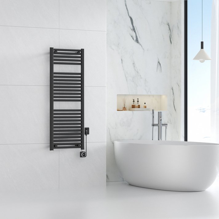 Elara elektrische radiator Smart WiFi 118,5 x 45 cm mat zwart