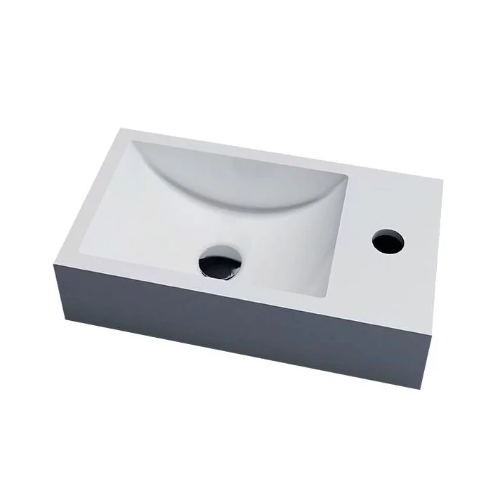 Sani DeLuxe Fontein Solid Surface Recto 40x22x10 cm, rechts