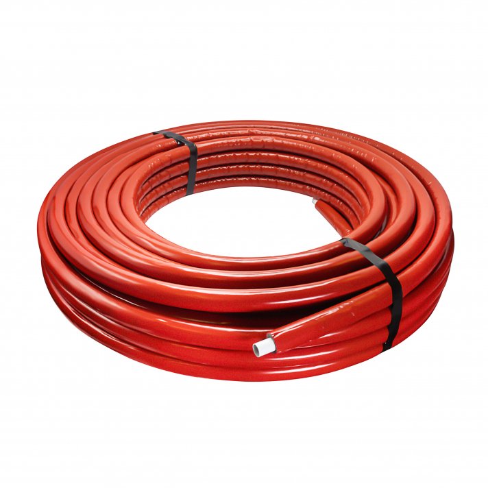 BSXL pex-al-pex meerlagenbuis met isolatie | rood | 16 x 2.0 | Rol 50 meter