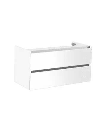 Sani DeLuxe Trendline basic onderkast met greeplijst aluminium 80 hoogglans wit