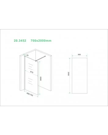 Slim glasplaat 700 x 2000 x 8 mm nano helder glas