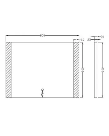 Sunny spiegel rechthoek met LED, dimbaar en spiegelverwarming 80 x 60 cm