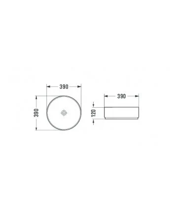 Sani DeLuxe Waskom Keramiek Rond Victoria Color Line incl. clickwaste Glans Wit