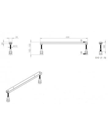 Universele bad-potenset M10/60 verstelbaar