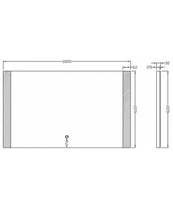 Sunny spiegel rechthoek met LED, dimbaar en spiegelverwarming 100 x 60 cm