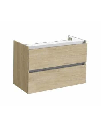 Sani DeLuxe Trendline basic onderkast met greeplijst aluminium 80 light wood