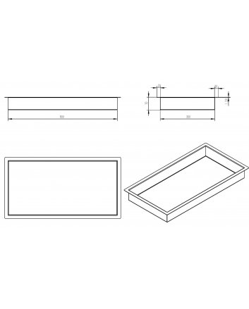 Demis inbouwnis 30 x 60 x 7 cm gunmetal