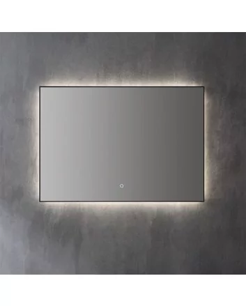 Sani DeLuxe Spiegel decor Mat Zwart met indirecte LED verlichting, 3 kleur instelbaar & dimbaar 140