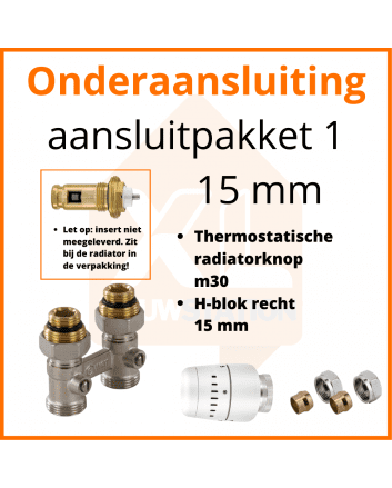 Eco 8 Thermostatisch aansluitpakket 1 t.b.v. 15 mm buis