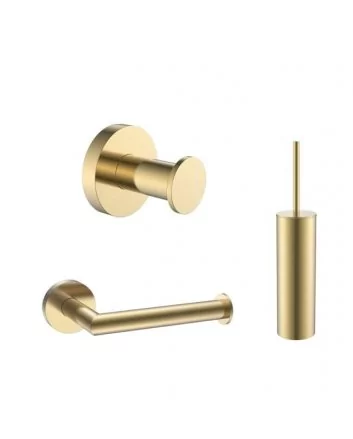 Sani DeLuxe Toilet accessoireset rond Goud Geborsteld