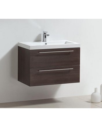 Sani DeLuxe BM badmeubelset met aluminium greep 80 Grey Oak zonder spiegel, met een kraangat