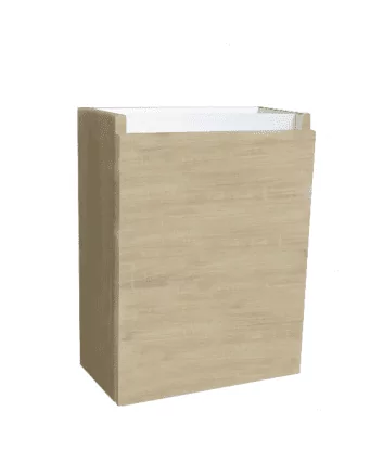 Sani DeLuxe Trendline basic fonteinkast met greeplijst aluminium Light Wood