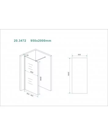 Slim glasplaat 950 x 2000 x 8 mm nano helder glas