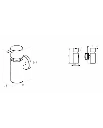 Alonzo zeepdispenser mat zwart