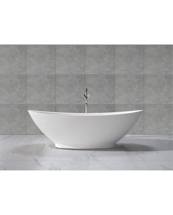 Wiesbaden Jasmijn Solid Surface vrijstaand bad 186.5x84x59.5 cm mat wit