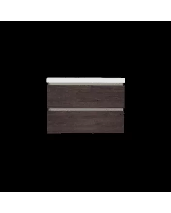 Sani DeLuxe Trendline basic onderkast met greeplijst aluminium 80 brown oak