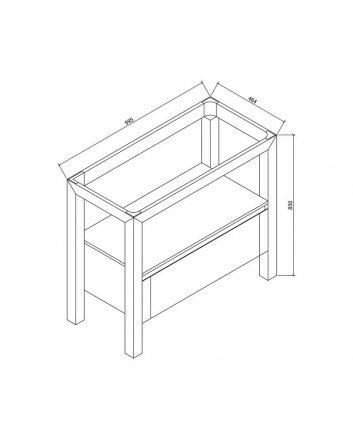 Sani DeLuxe Wood Eiken Robusta onderkast met greeplijst in korpus kleur 100