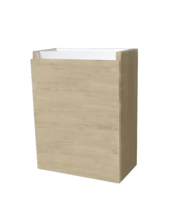 Sani DeLuxe Trendline basic fonteinkast met greeplijst aluminium Light Wood