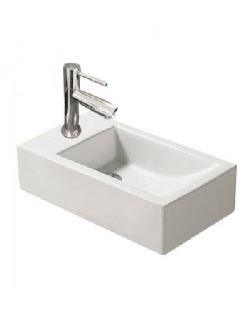 Sani DeLuxe Fonteinset Keramiek Qubic 45x25x12 cm, links