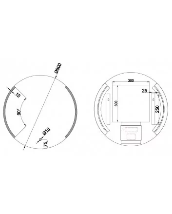 Round spiegel rond met LED, dimbaar en spiegelverwarming 60 cm