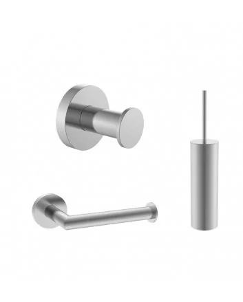 Sani DeLuxe Toilet accessoireset rond Gun Metal