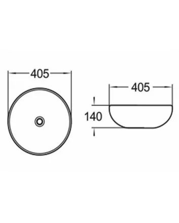 Sani DeLuxe Waskom Keramiek Pisa met extra dunne rand Mat Zwart / Goud Geborsteld