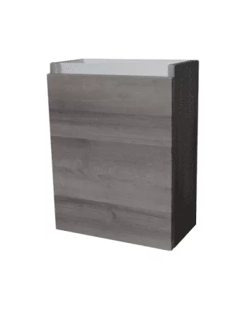 Sani DeLuxe Trendline basic fonteinkast met greeplijst aluminium Century Oak