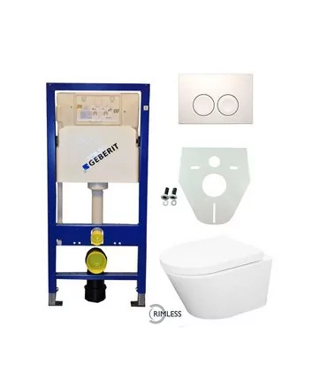 Geberit UP 100 Vesta Rimless wc+zitt.+ Delta 25 wit