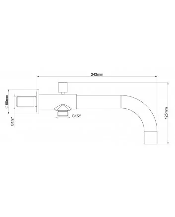 inbouw-baduitloop met omstel rond 23cm chroom