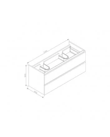 Sani DeLuxe Trendline onderkast met greeplijst aluminium 120 Light Wood