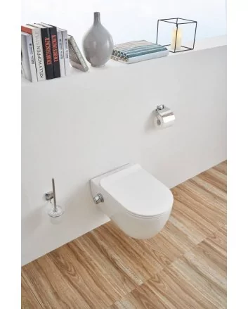 Sani DeLuxe Wandcloset easy flush rimfree standaard met Bidet 36x55x25 cm met slim flatline softclose zitting