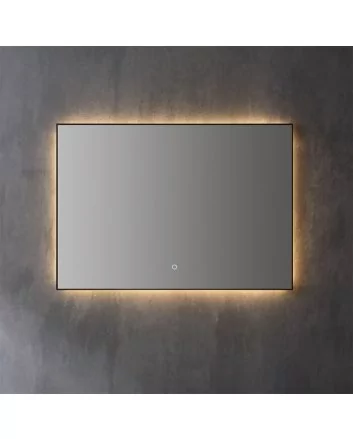 Sani DeLuxe Spiegel decor Mat Zwart met indirecte LED verlichting, 3 kleur instelbaar & dimbaar 140