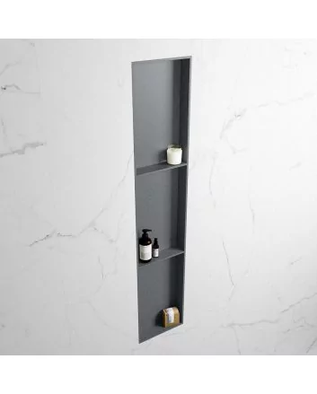 Mondiaz Easy Nis 149,5x29,5cm in solid surface kleur Plata | Plata. 3 vakken  geschikt voor in- of opbouw