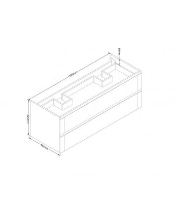 Sani DeLuxe Wood Eiken onderkast met greeplijst in korpus kleur 120