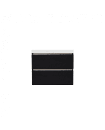 Sani DeLuxe Trendline basic onderkast met greeplijst aluminium  60 black oak