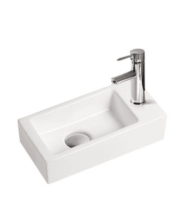 Sani DeLuxe Fonteinset Keramiek Qubic Mini 36,5x18x9 cm, links