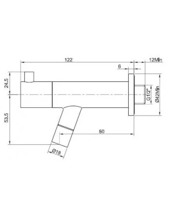 Amador fonteinkraan met muurbevestiging Kiwa 1/2'' geborsteld staal