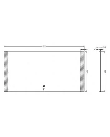 Sunny spiegel rechthoek met LED, dimbaar en spiegelverwarming 120 x 60 cm