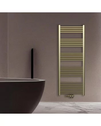 1600x600 557 watt | handdoekradiator geborsteld goud midden aansluiting